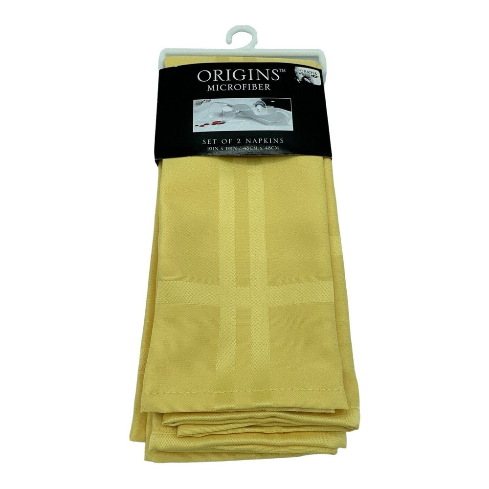 Origins Microfiber Set of Two Yellow Cloth Napkins